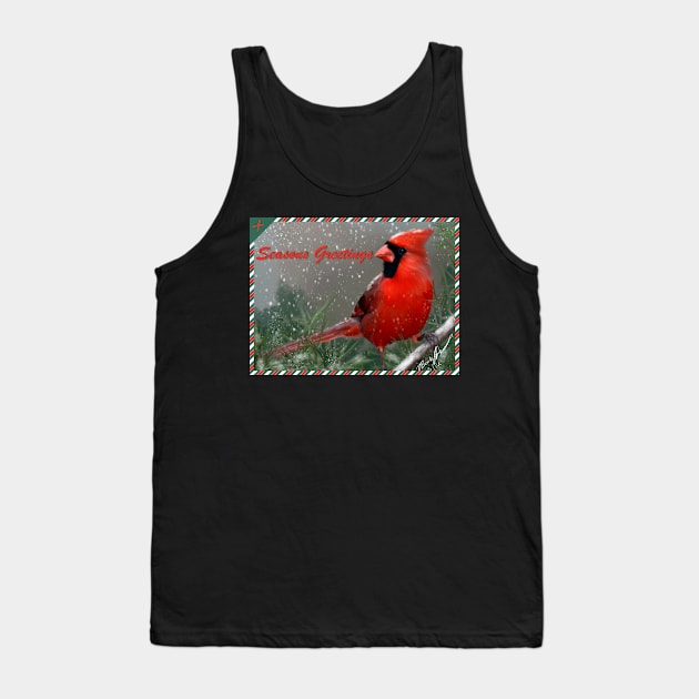 Seasons Greetings Cardinal Tank Top by BHDigitalArt